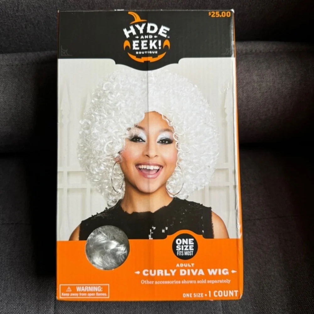 Adult Curly Diva White Halloween Costume Wig - Hyde & EEK Boutique